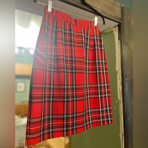 Vintage red plaid skirt, 25/xs - Picture 3 of 7